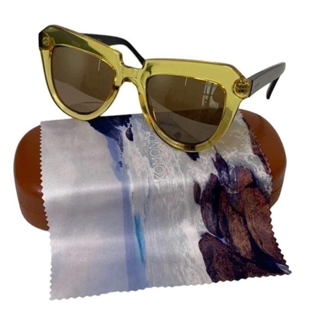 KOMONO Cateye Sunglasses Stella Cider Black Yellow NEW cat eye - Picture 4 of 14